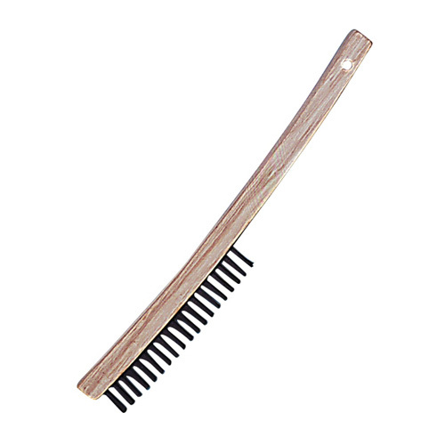 15" x 5/16" long handle steel brush, 1" bristles