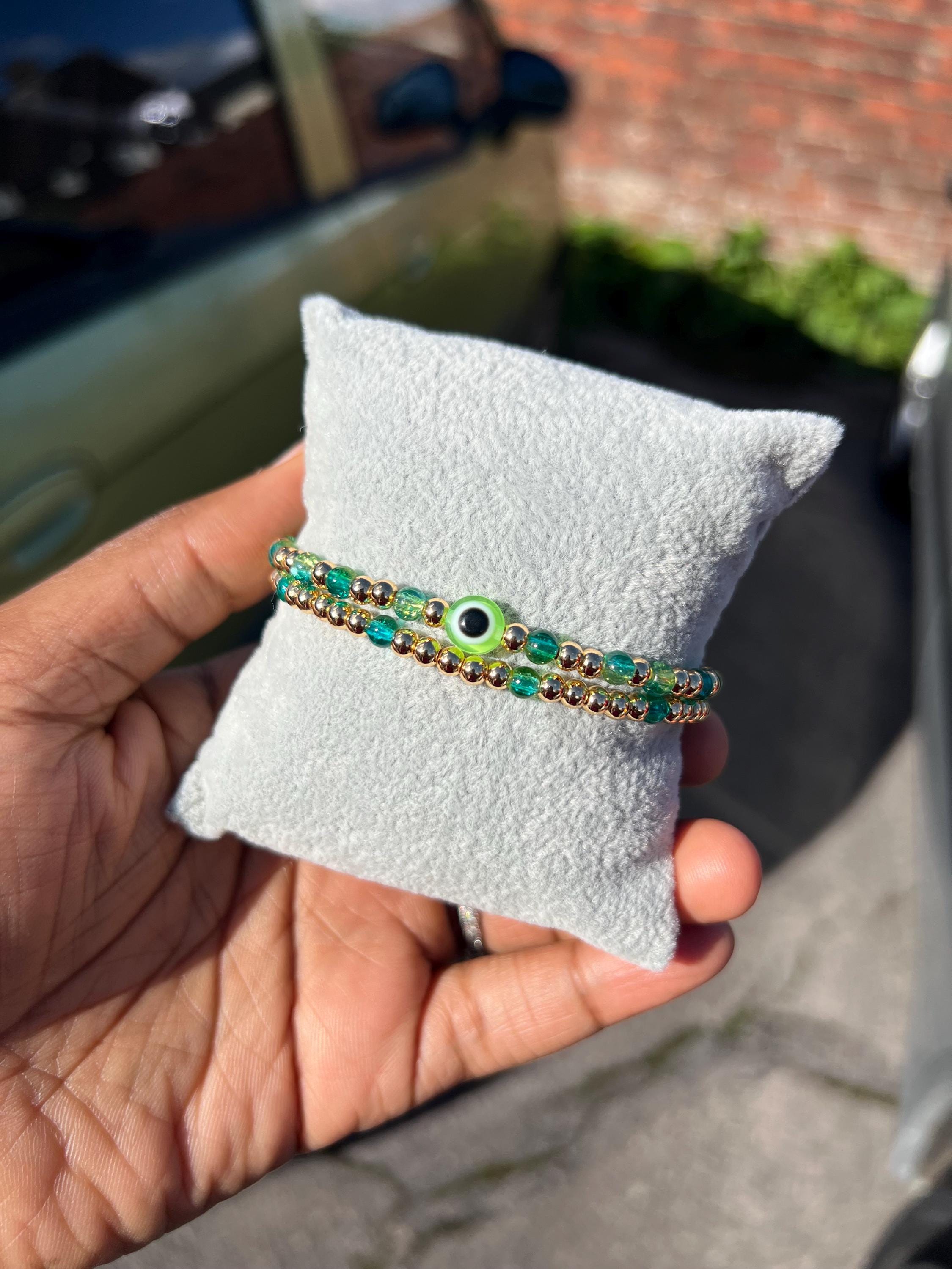 Evil Eye Beaded Bracelet: Dainty Stacking Jewelry, mother’s Day gift, Birthday Gifts view 4