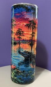 Bayou Sunset Gator & Crawfish Tumbler
