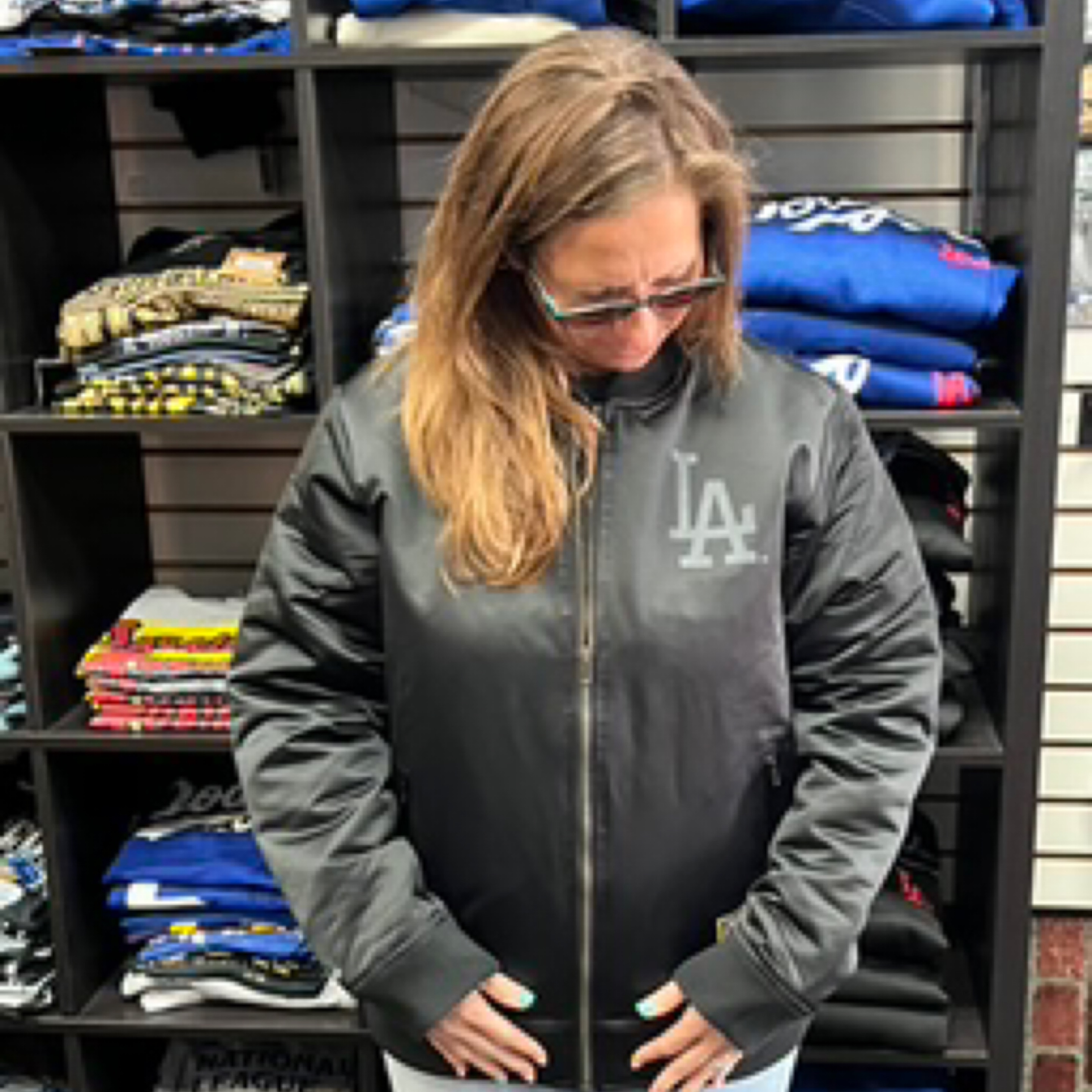 Los Angeles Dodgers Black Satin Mitchell and Ness Heavyweight Bomber Jacket