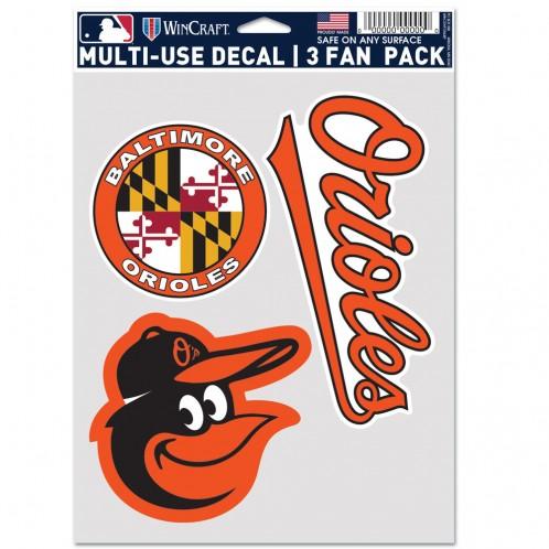 Baltimore Orioles Multi Use 3 Pack Fan Decals