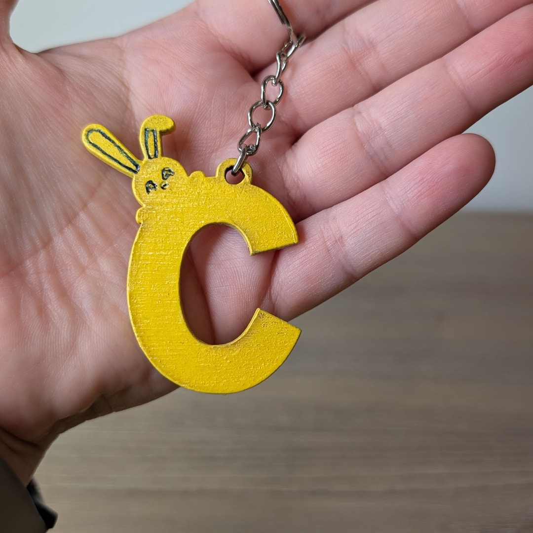 Easter Letter Keychain — C