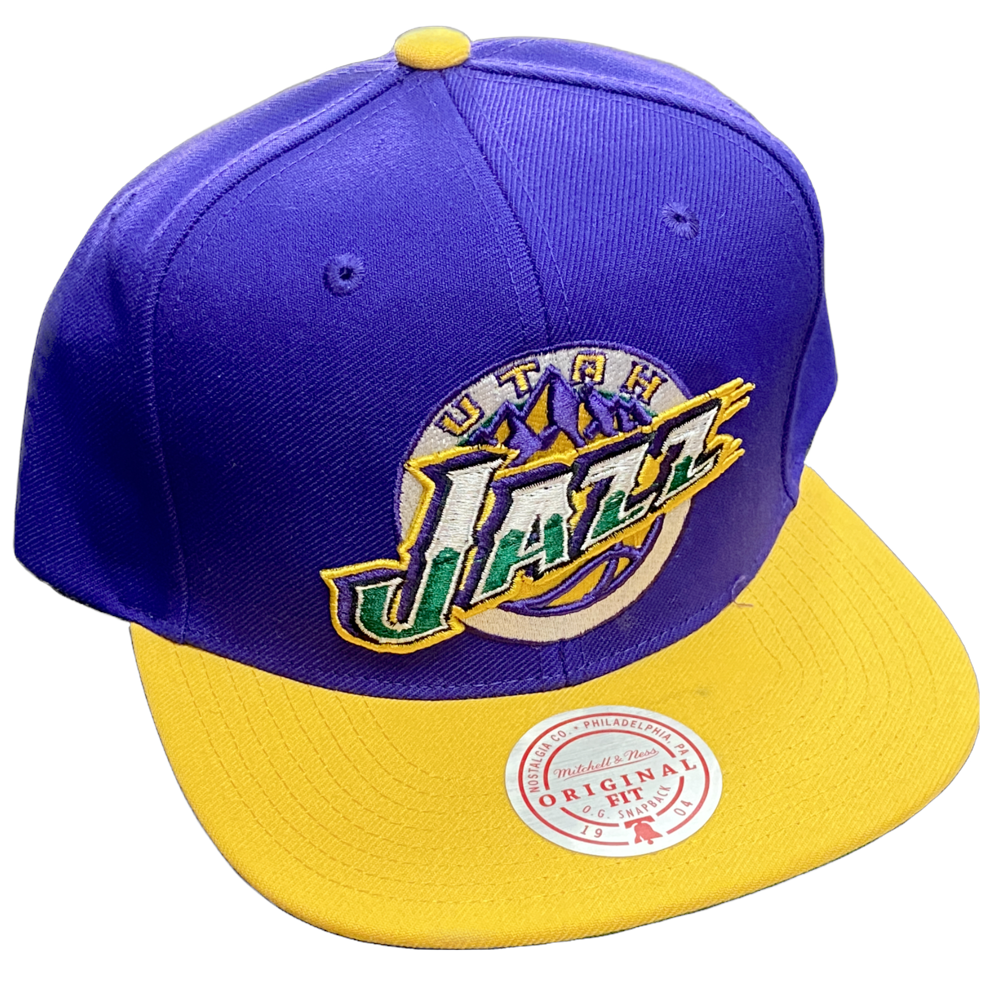 Utah Jazz Purple/Yellow Mitchell and Ness Snapback Hat