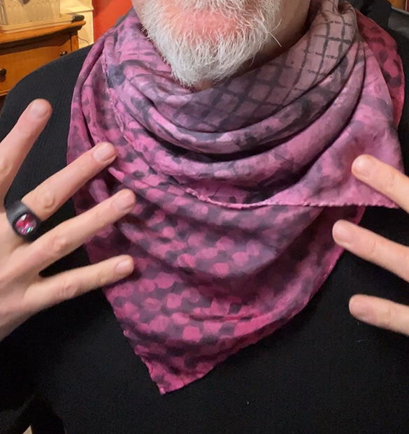 S4 Hand Painted Silk Scarf 28"x30"