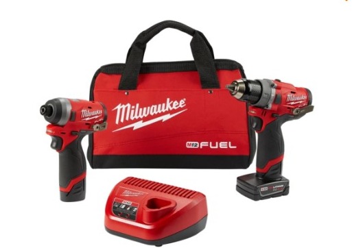 Milwaukee Tool M12 FUEL 12V Lithium-Ion Brushless Cordless Hammer Drill and Impact Driver Combo Kit (2-Tool)