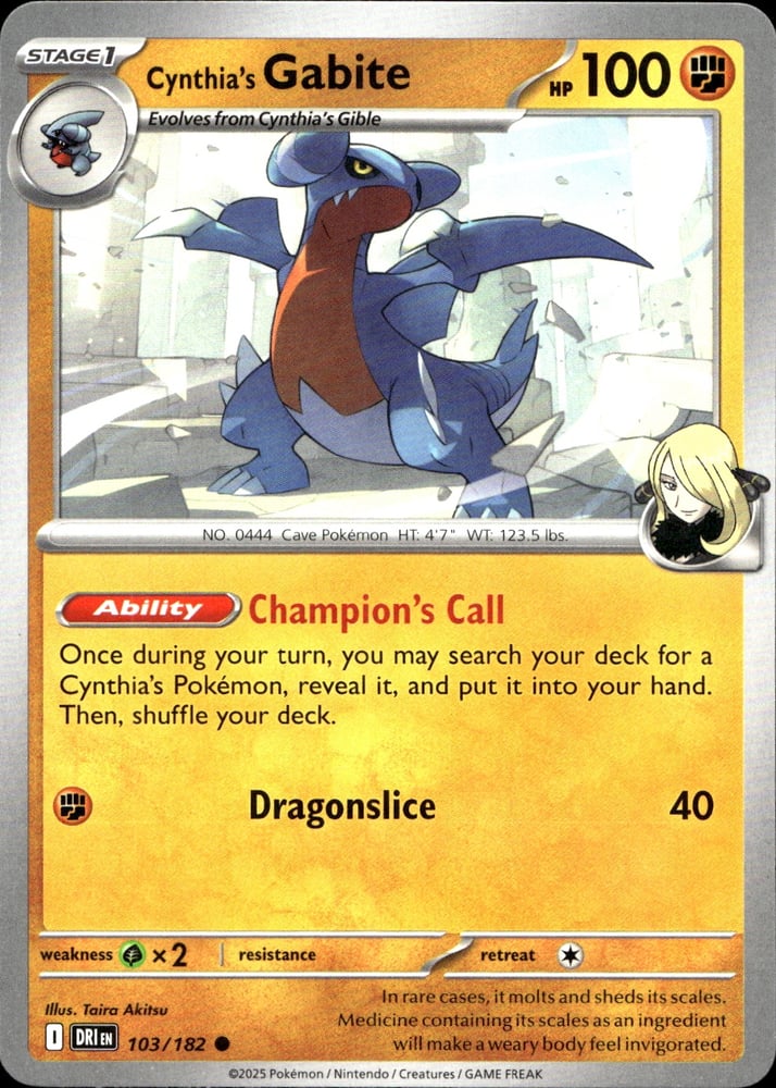 Cynthia's Gabite - SV10 103/182