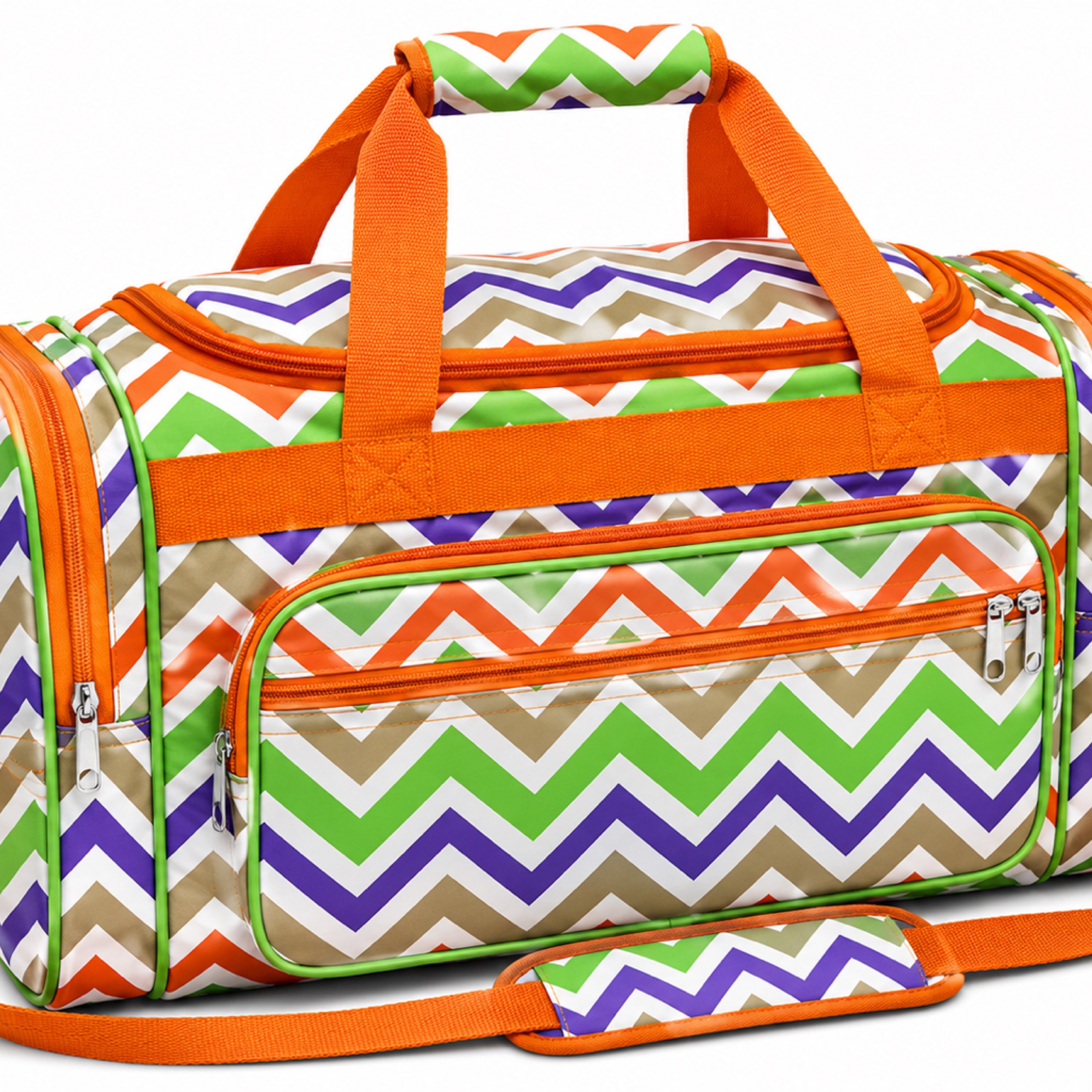 Multicolor Chevron Duffel Travel Bag