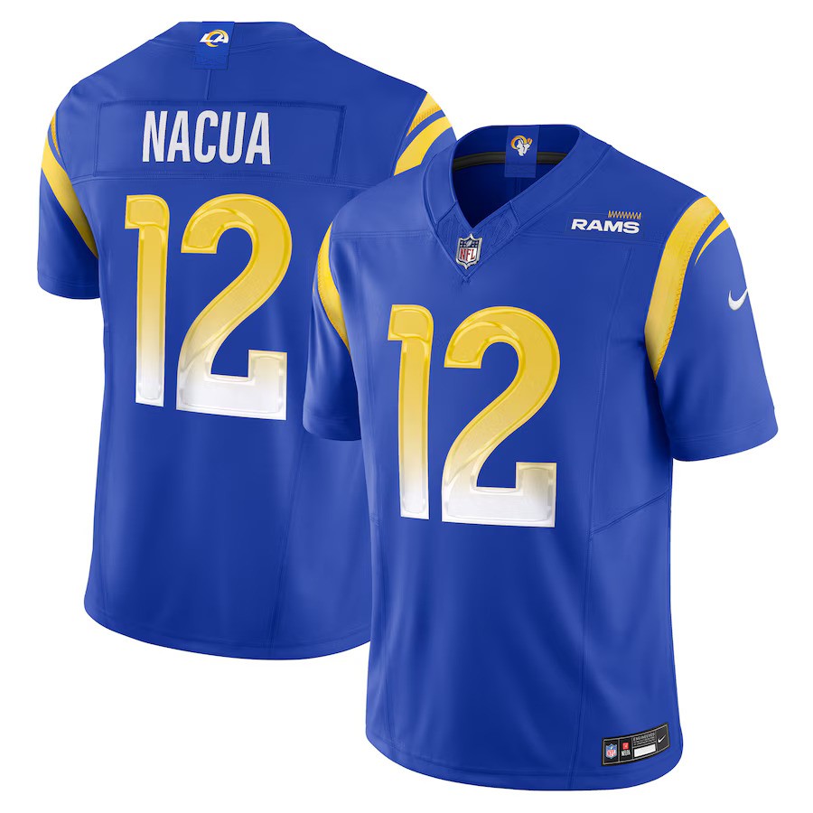 Los Angeles Rams Puka Nacua #12 Royal Blue Nike Vapor F.U.S.E Limited Jersey