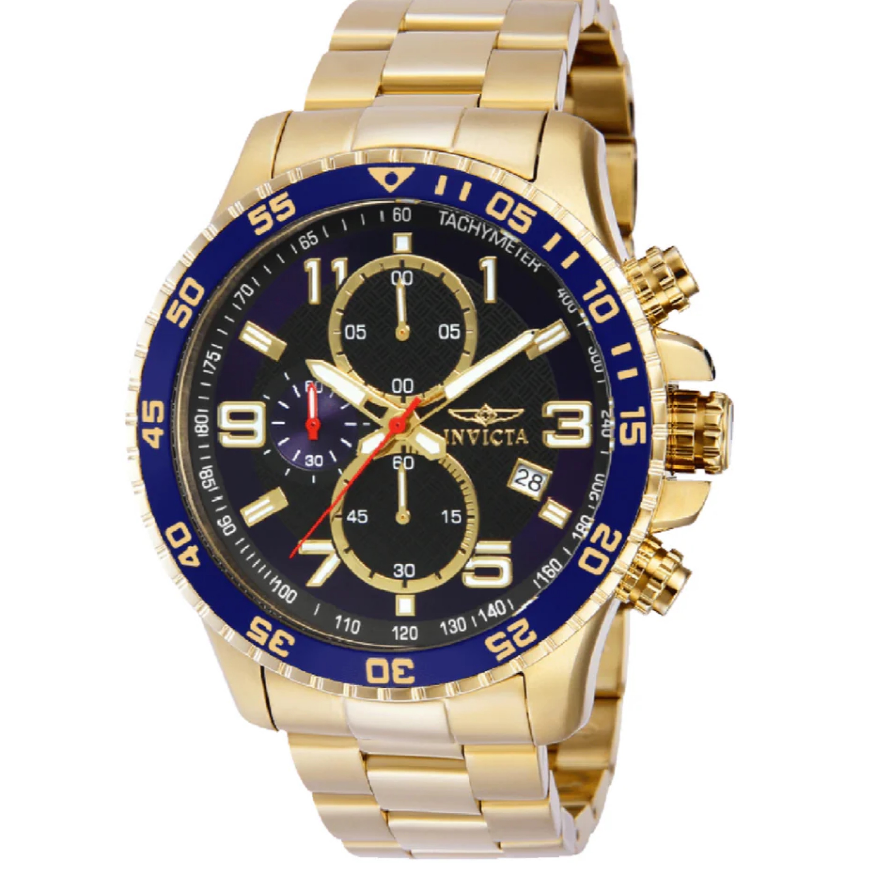 Invicta Mach Gala Watch - 48mm,( Gold/Blue) 