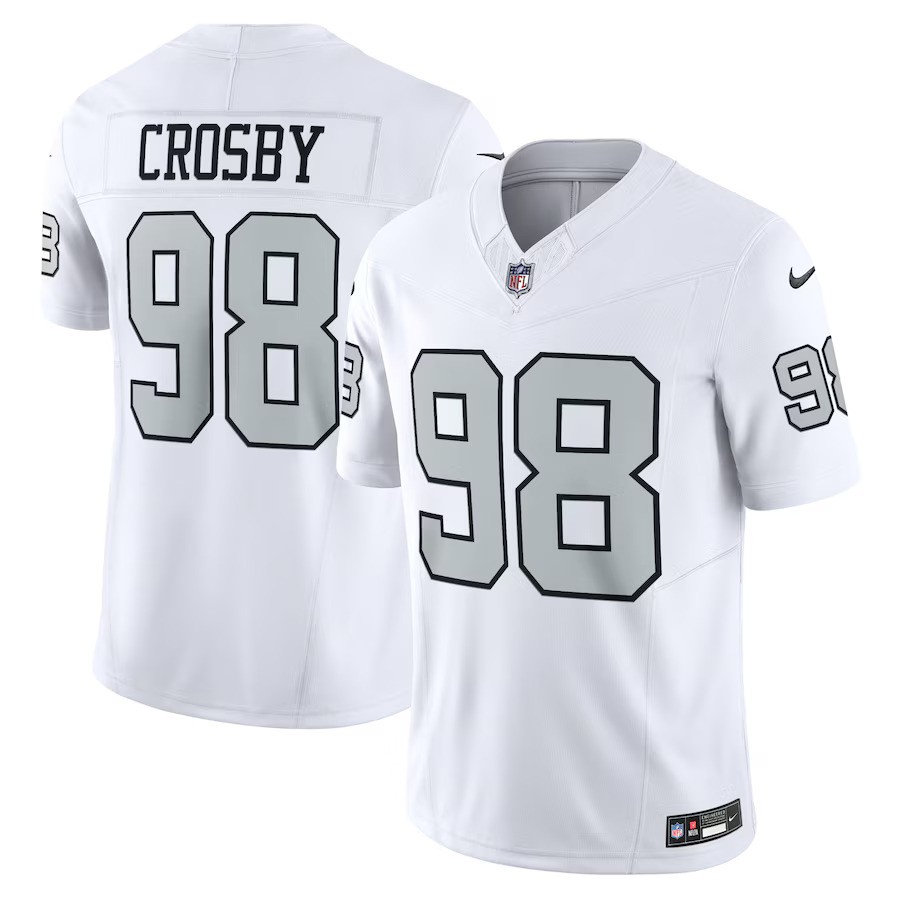 Las Vegas Raiders Maxx Crosby #98 Limited White Nike FUSE Jersey