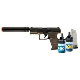 Elite Force Walther PPQ 6mm BB Pistol Airsoft Gun, Combat Kit (Gun, 800 BBS and 2 Mags)