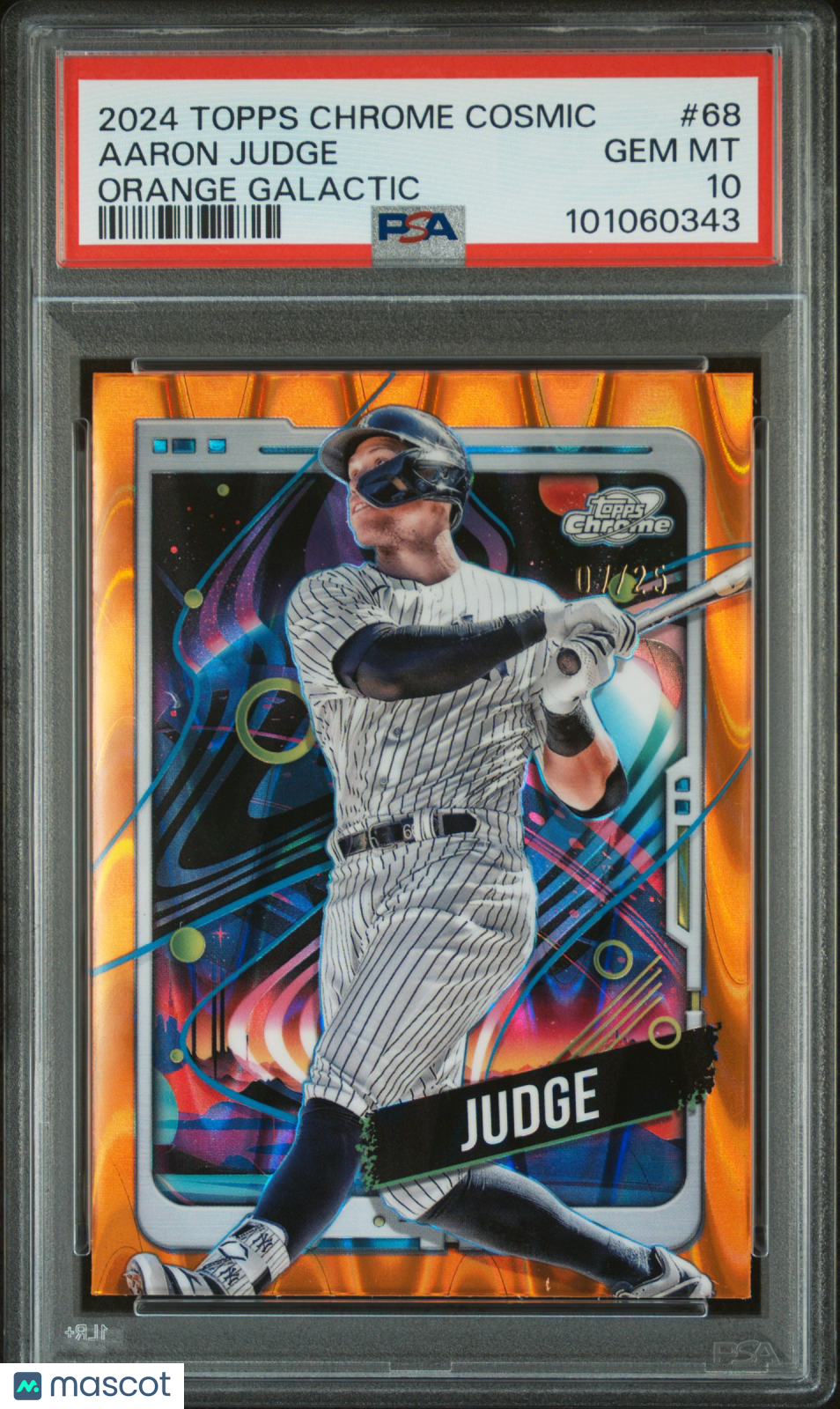 2024 Topps Cosmic Chrome Aaron Judge Orange Galactic /25 PSA 10