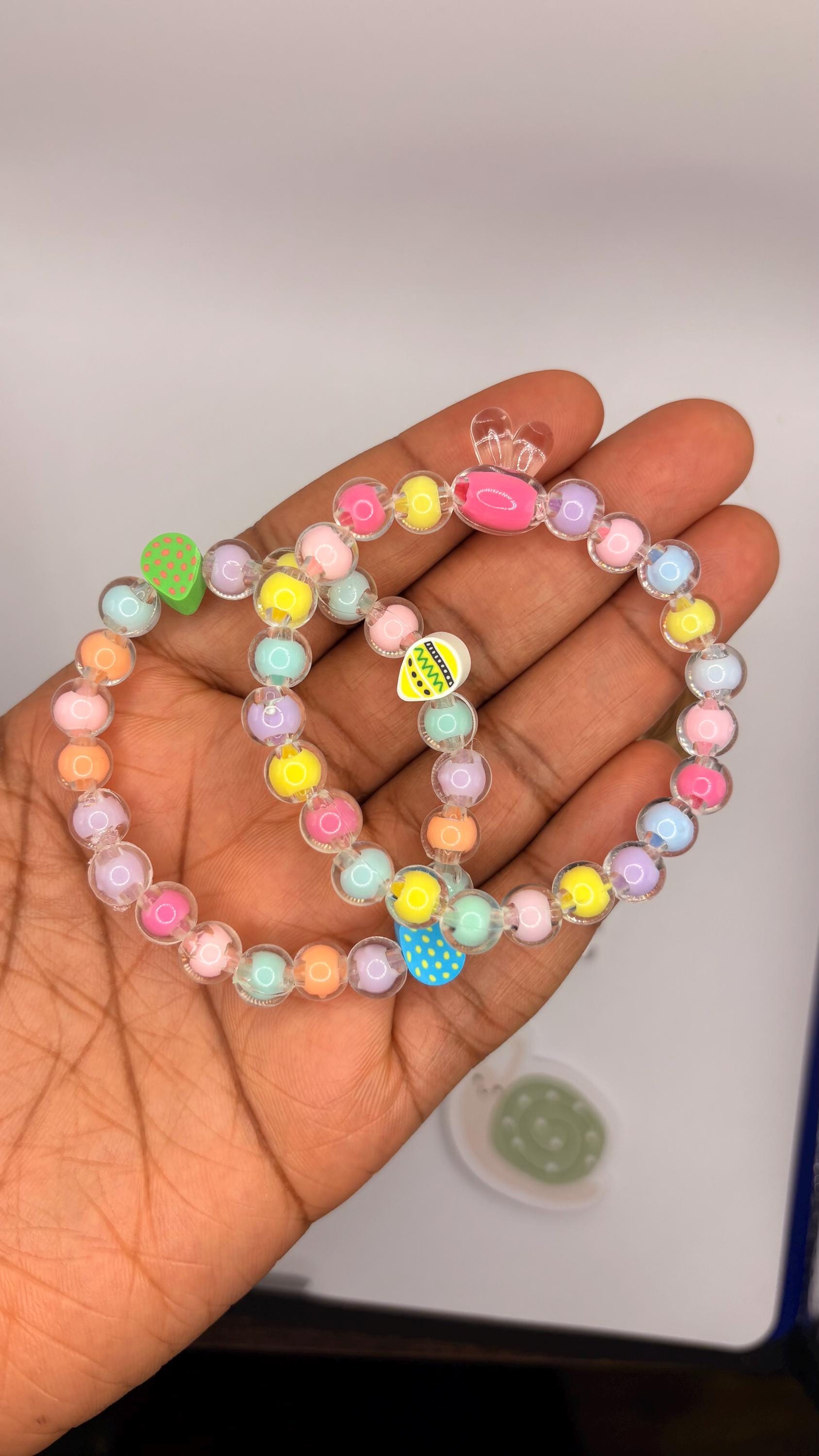 Easter craft Bracelet Making Kit DIY Kids Craft, Bunny Egg Beads view 5