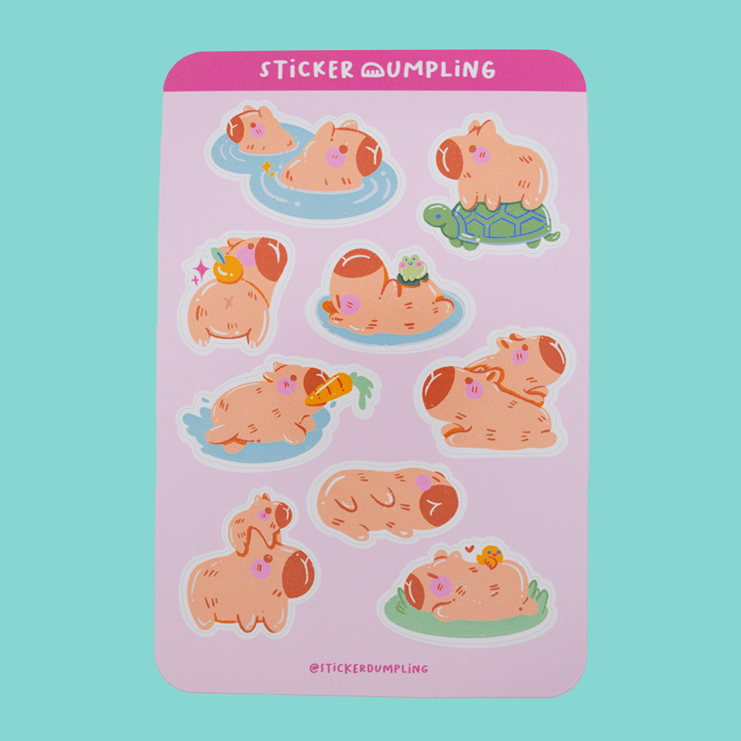 Capybara and Pals Sticker Sheet