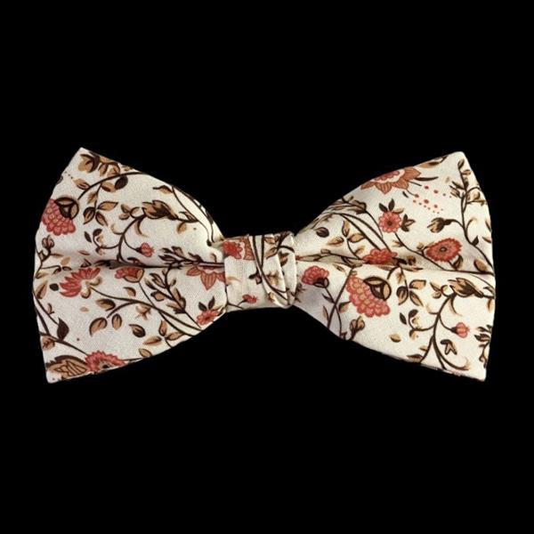 4.75 X 2.5 inch Bbow Cream Rust Sm Floral Cott