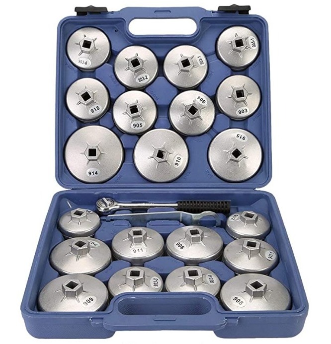 Oil Filter Wrench Set Universal Car Garage Removal Cap Tool Loosen Tighten Cup Socket 23pcs/Set