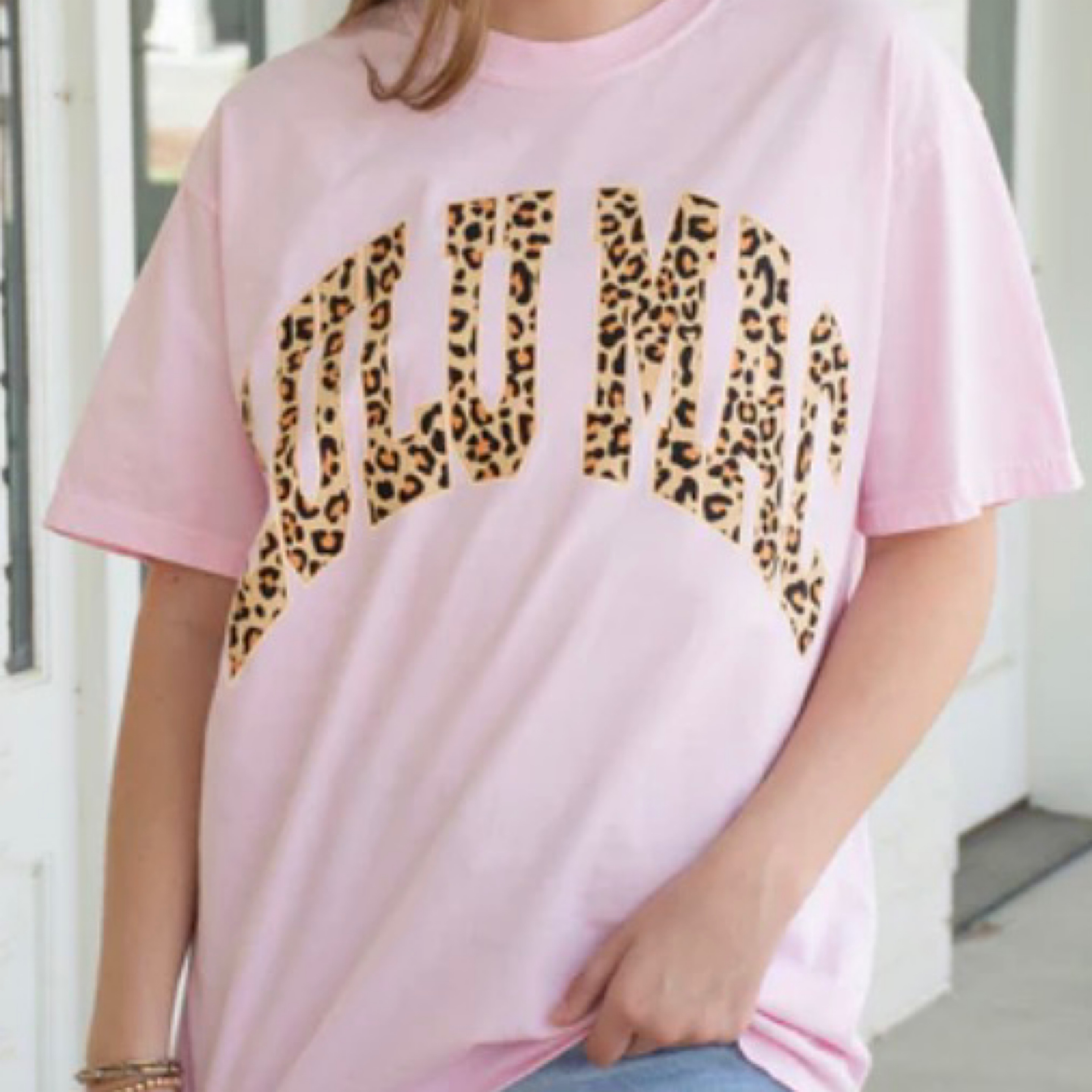 LuluMac t shirt leopard/pink — Bama Tan boutique, Tuscaloosa AL