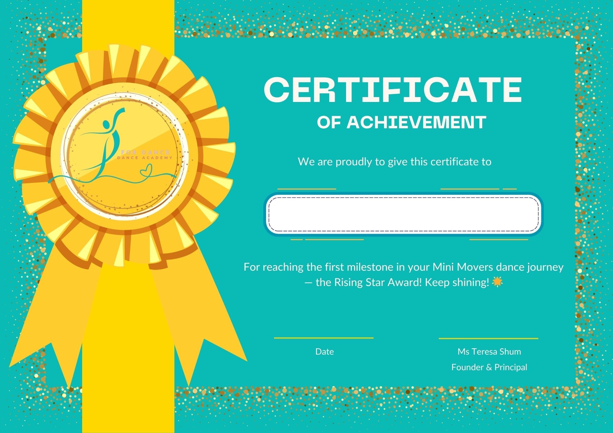 Certificate of Achievement - Mini Movers - Rising Star