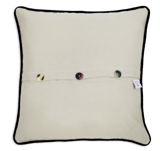 Ski Colorado Hand-Embroidered Pillow Catstudio