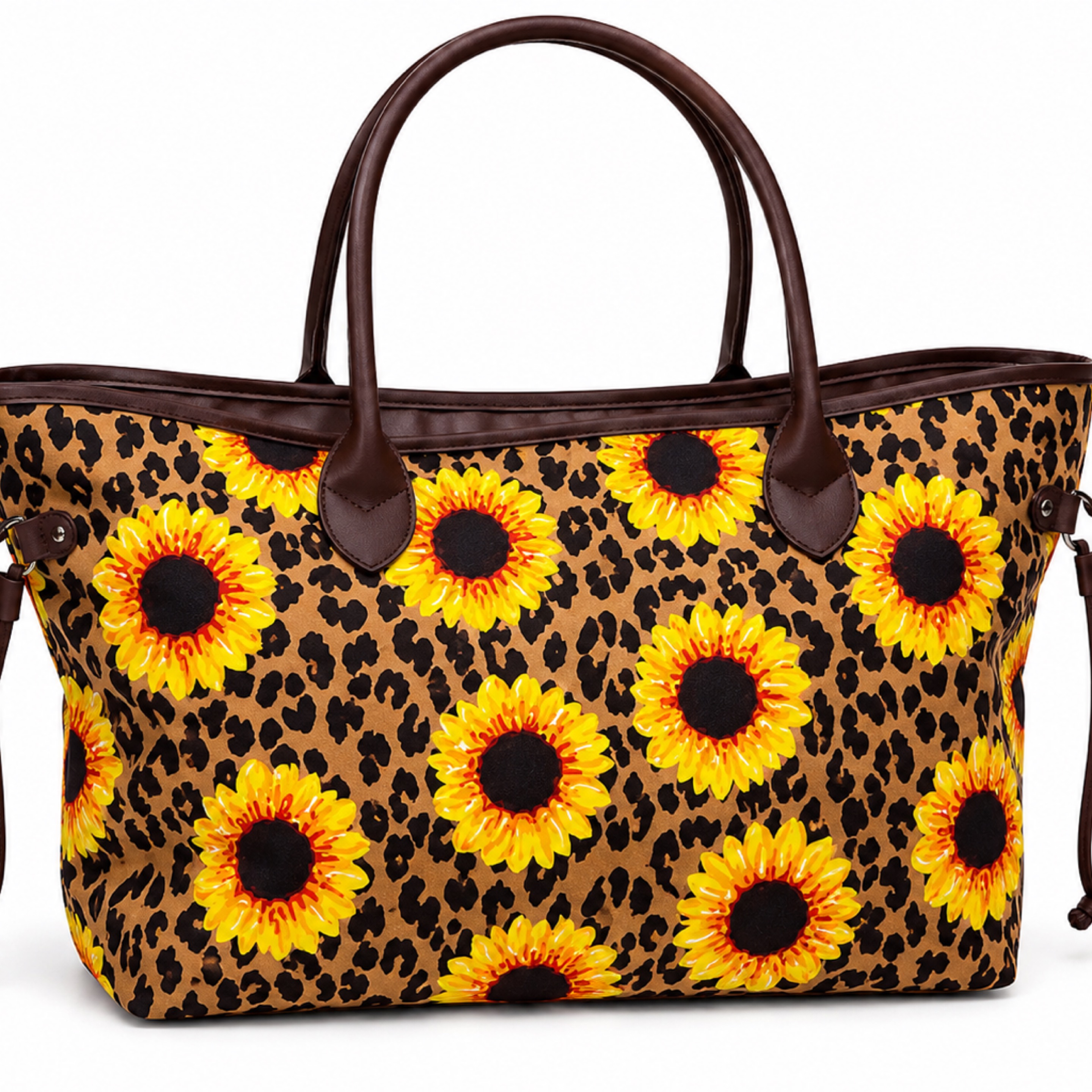 Sunflower Leopard Print Tote Bag