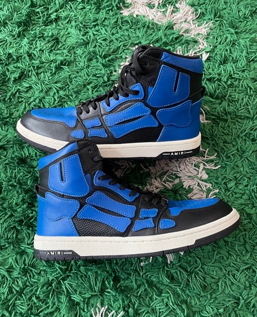 Amiri skel-top high blue and black size 9 (used)