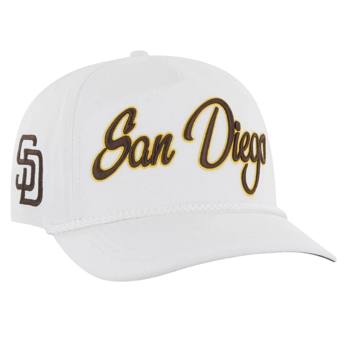 San Diego Padres White '47 Brand Overhand Hitch Snapback Hat