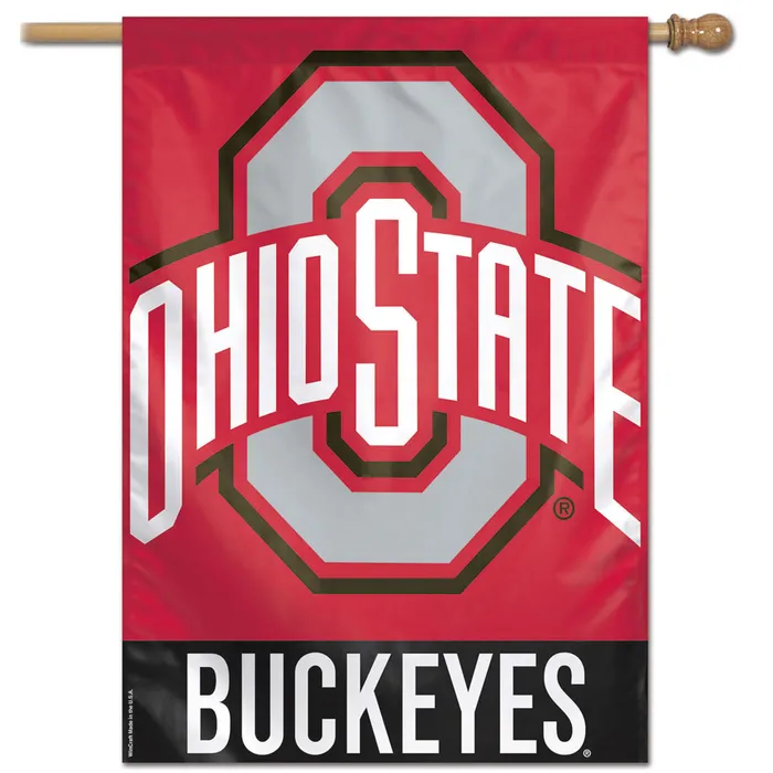 Ohio State Buckeyes Wordmark Vertical House Flag 28x40"