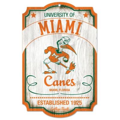 Miami Hurricanes Wood Sign - College Vault