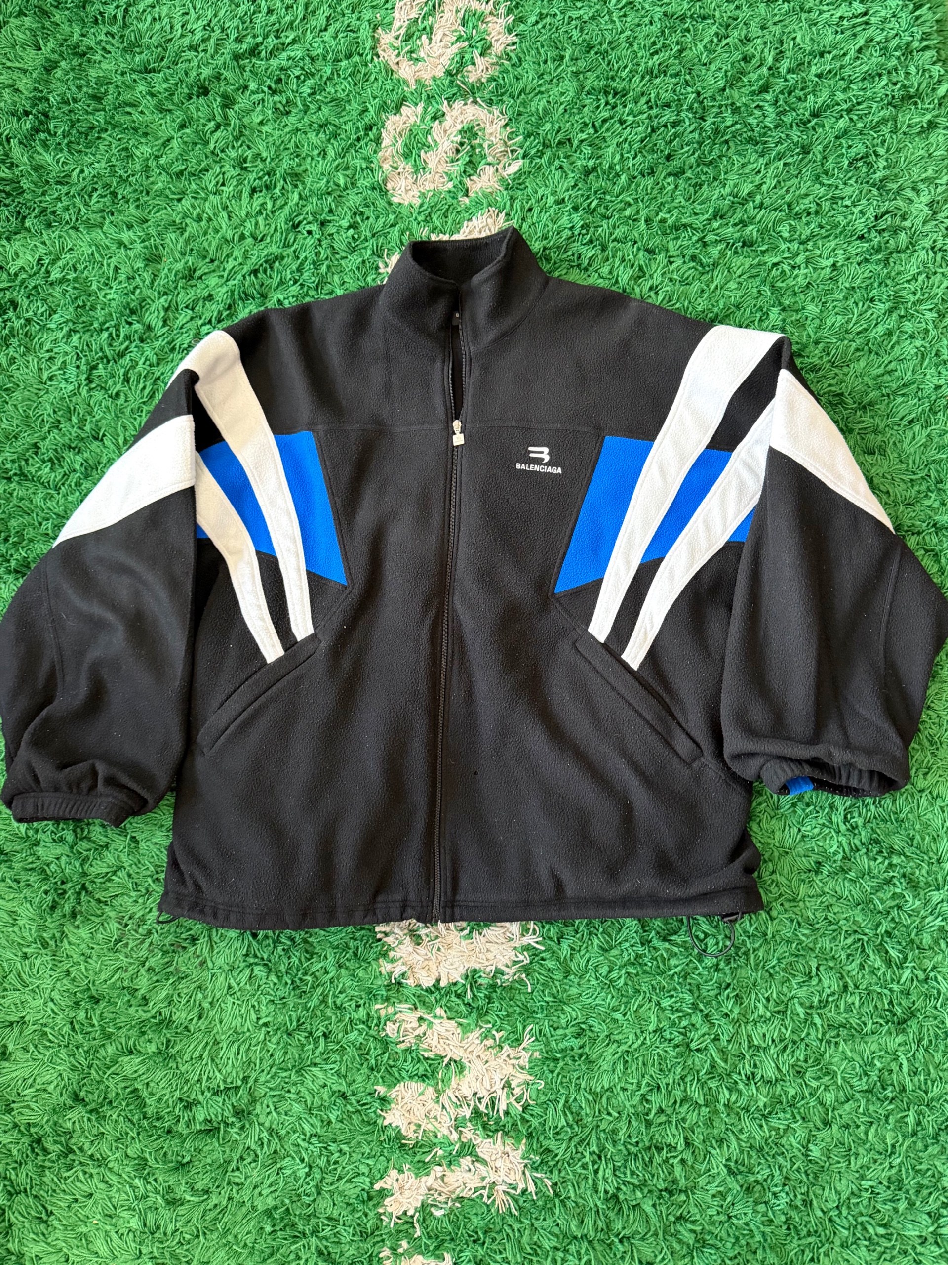 BALENCIAGA UNISEX Sporty B Fleece Tracksuit Jacket Black ( USED )