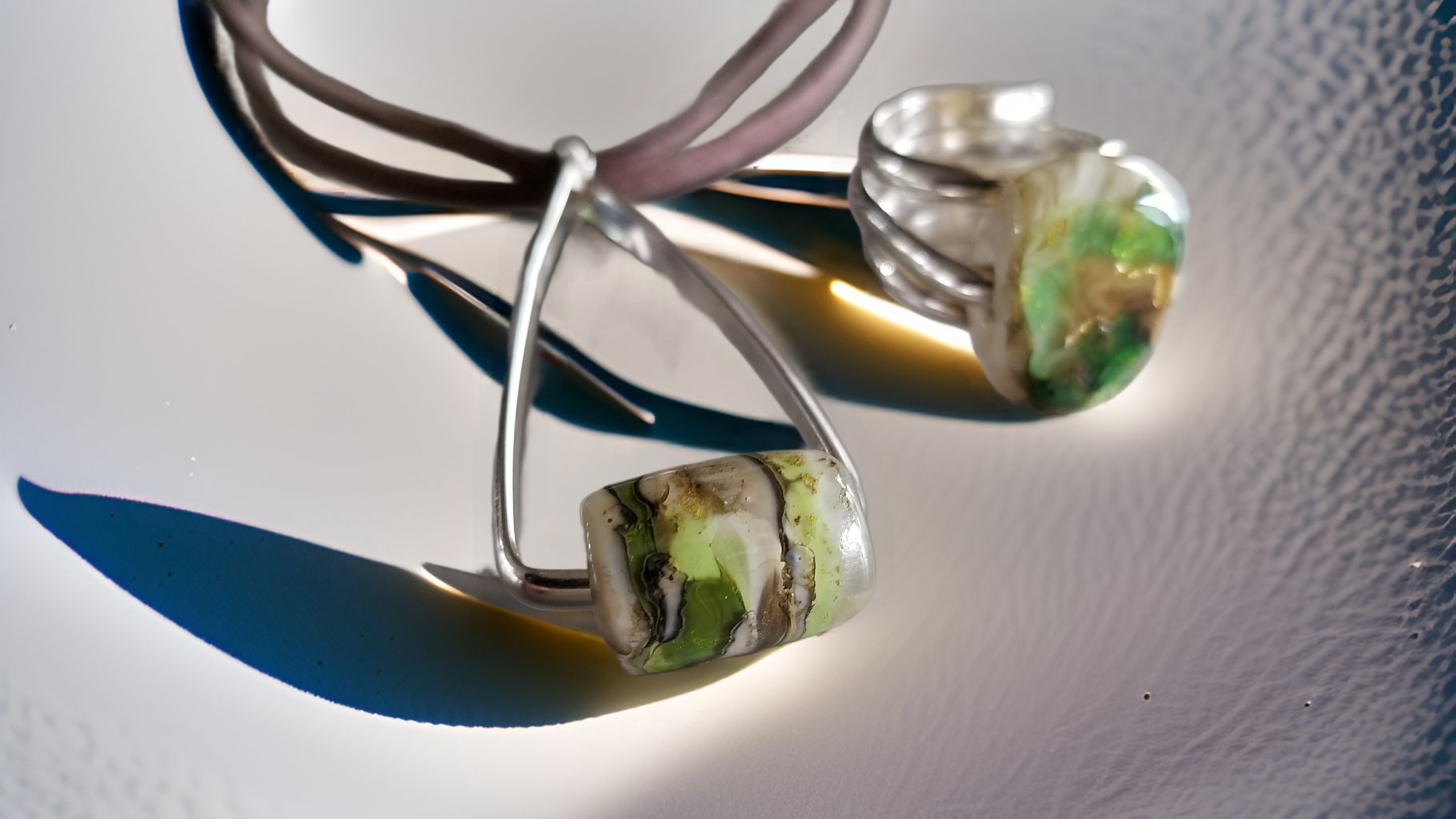 Drop Bead Sterling Pendant by Moss Creek Art