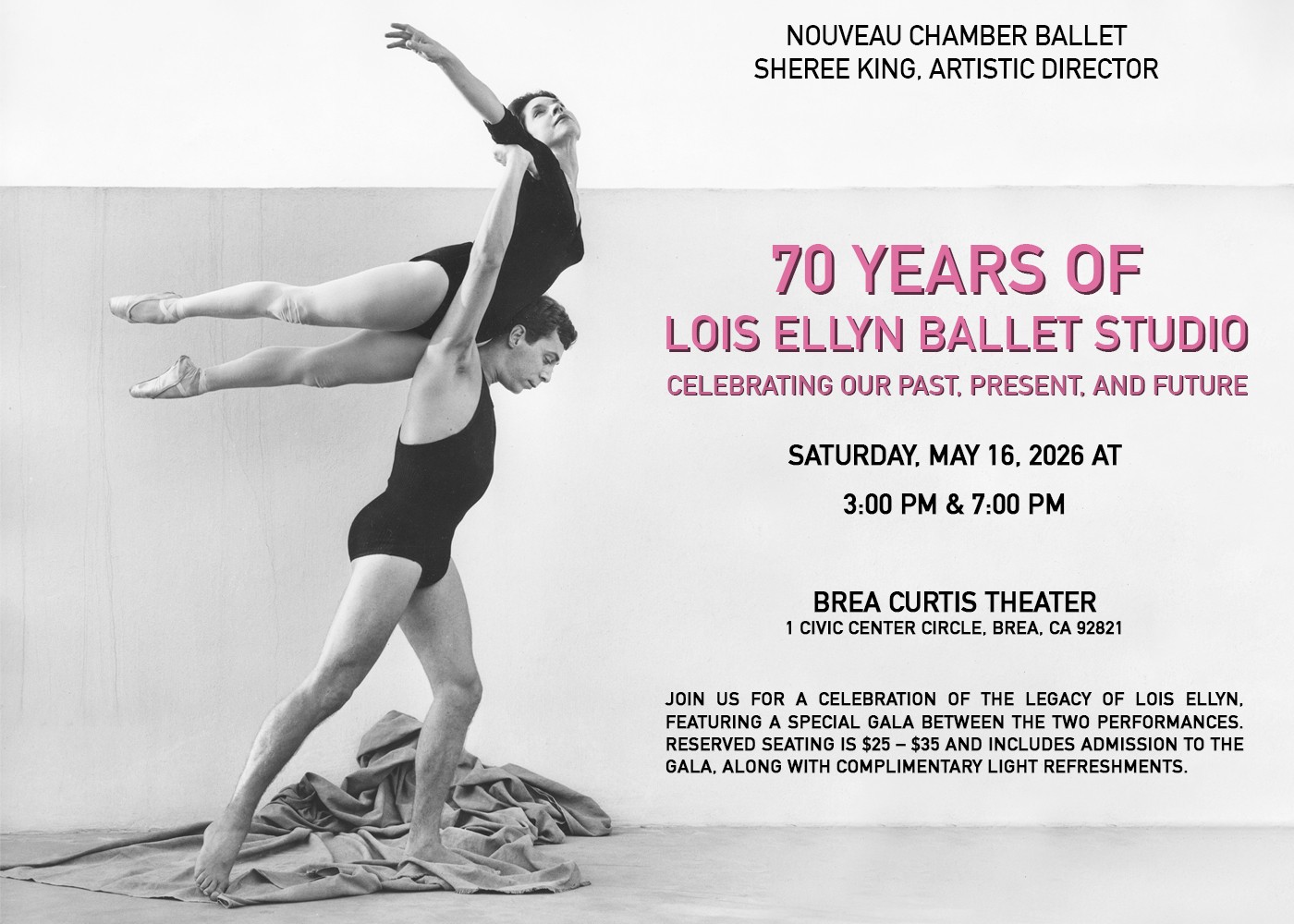 Saturday Matinee Performance: $30 Digital Transfer Order + $1.20 Convenience Fee