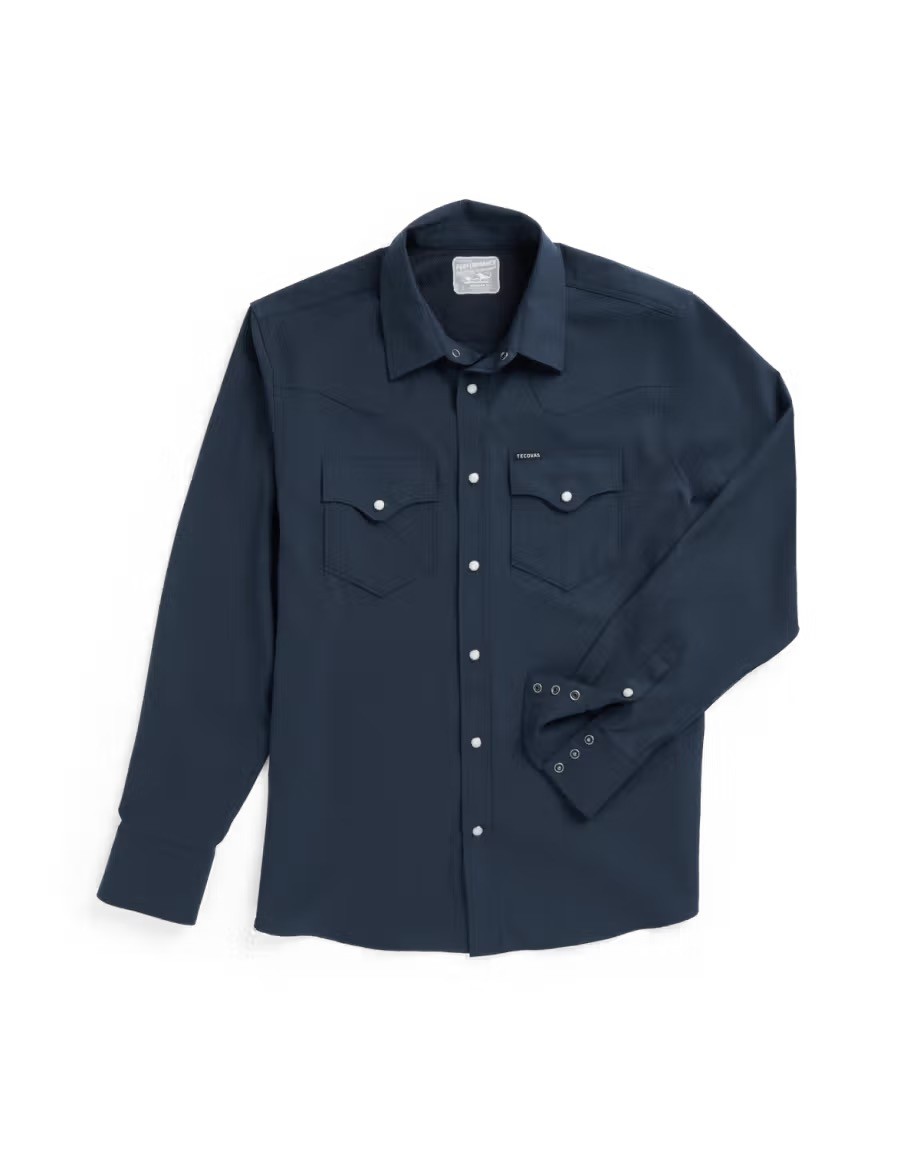 Tecovas Men's Performance Western Pearl Snap - Navy
