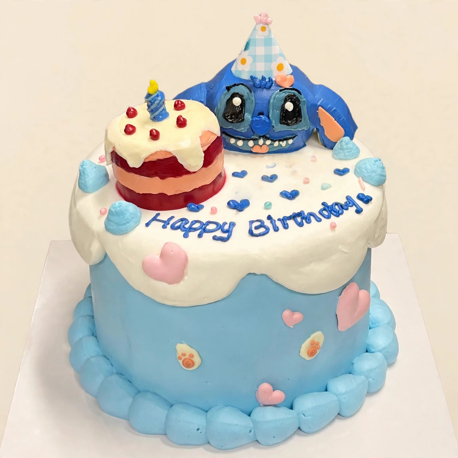 Stitch Hearts Party Cake — HoneyMe Bakery, Bellevue