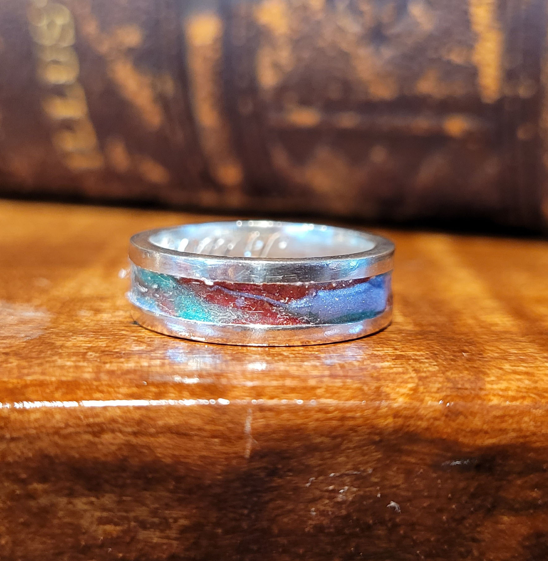 Cremation Channel Ring Custom 14K Gold by Moss Creek Art