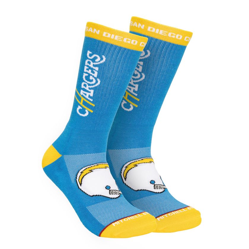 Los Angeles Chargers Retro Mitchell and Ness Kickoff Crew Socks