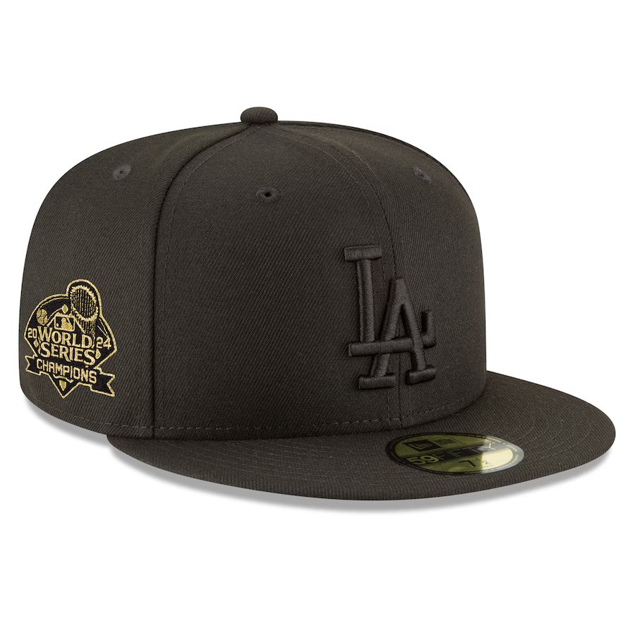 Los Angeles Dodgers 2024 World Series Champions New Era Blackout 59FIFTY Fitted Hat