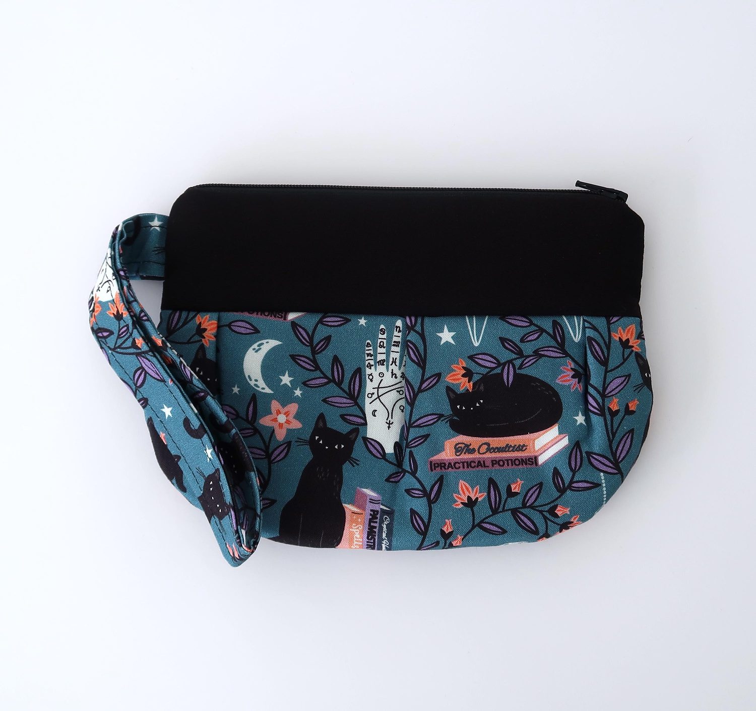 Pleated Wristlet – Spellbound Black Cats, photo 5 of 8