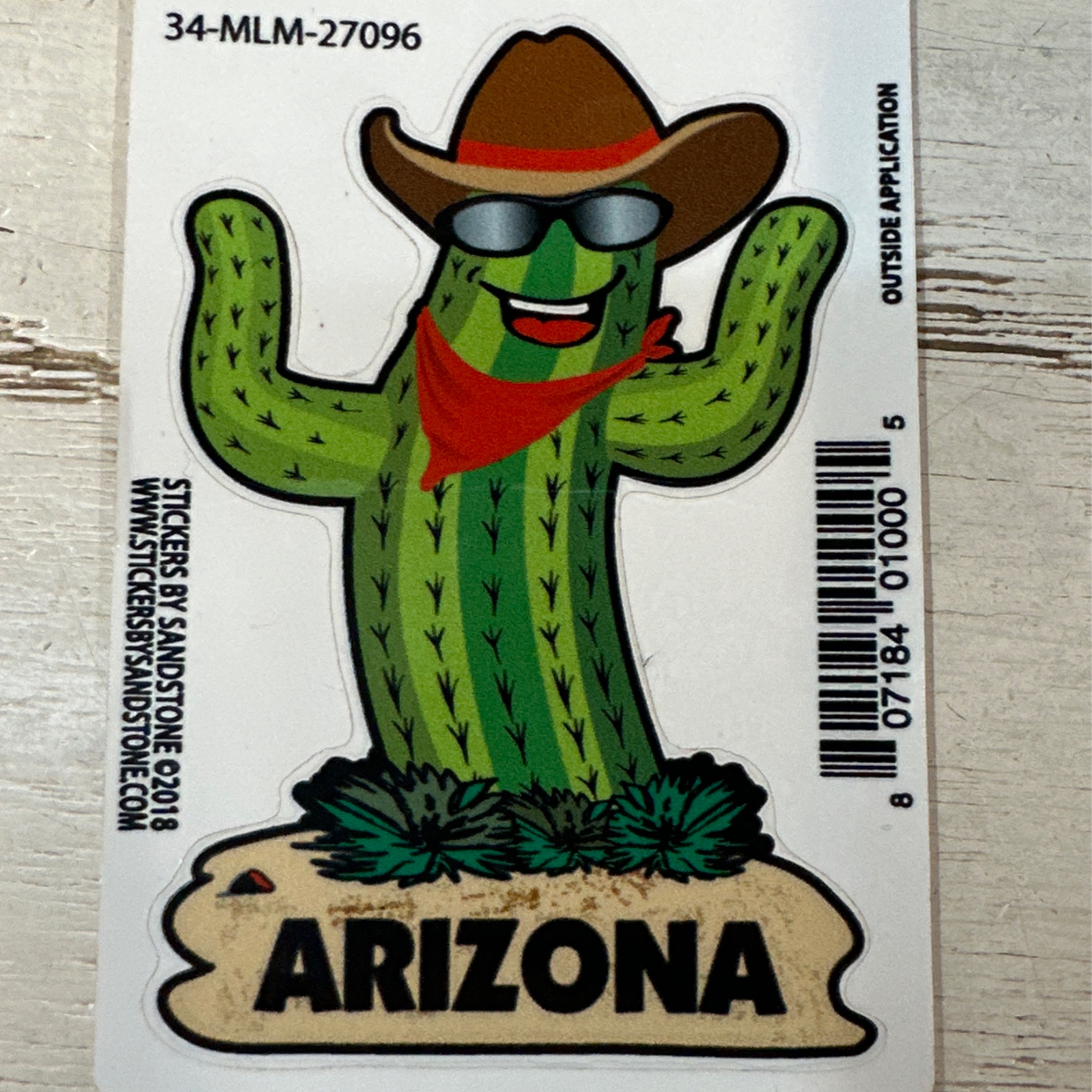 Arizona Cactus w\Hat Sticker Small