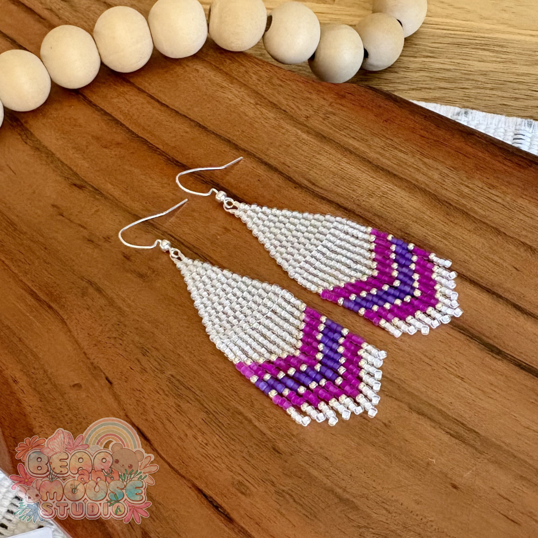 Purple Chevron Fringe Earrings preview image