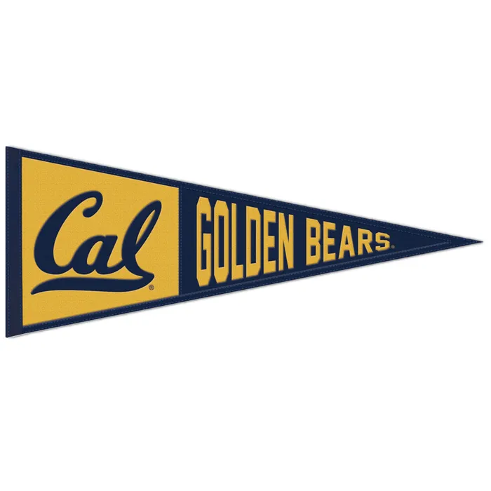 California Golden Embroidered Wool Pennant 13x32"