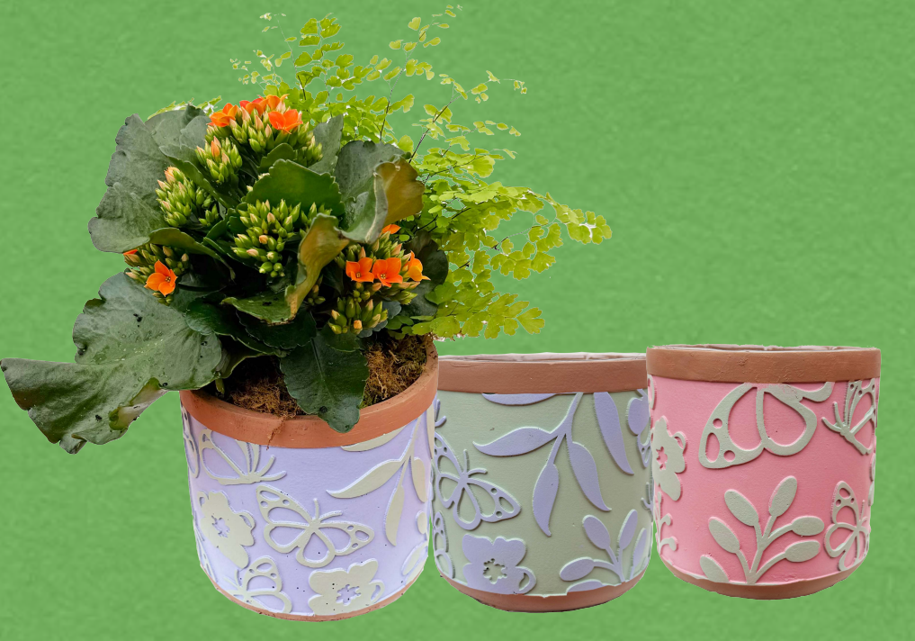 Pastel Butterfly Planter, 5"