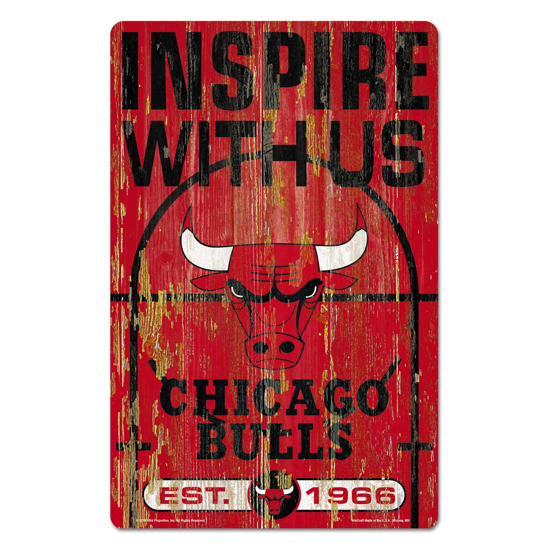 Chicago Bulls Wood Slogan Sign 11x17"