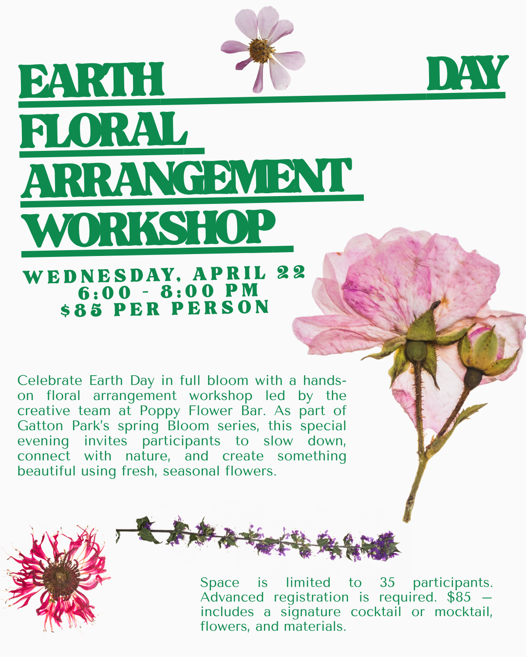 Earth Day Floral Arranging Workshop at Gatton Park