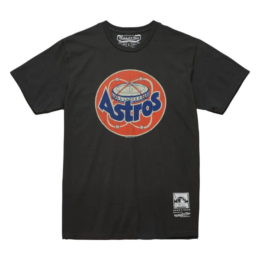 Houston Astros Charcoal Grey Retro Mitchell and Ness Shirt