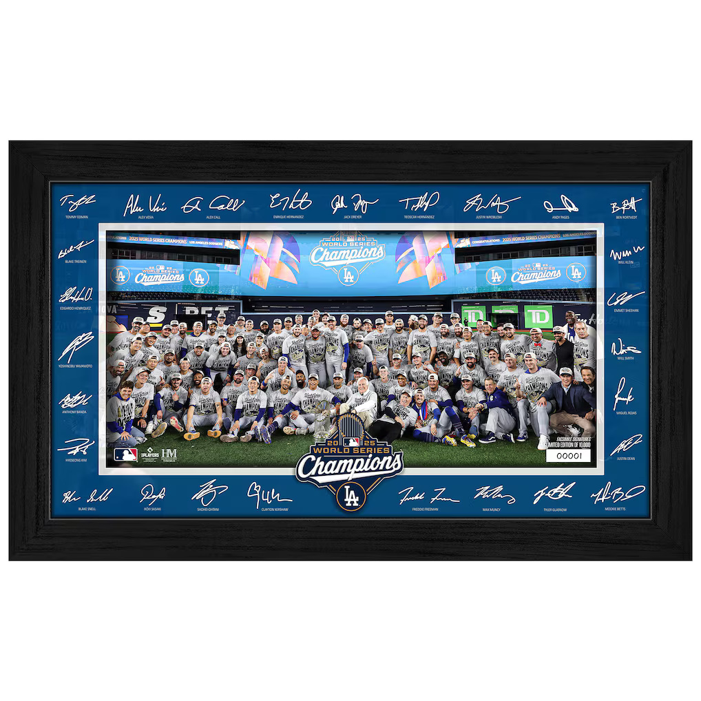 Los Angeles Dodgers 2025 World Series Champions Signature Celebration Frame