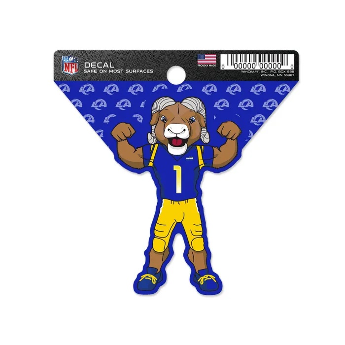 Los Angeles Rams Mascot Clean Cut Decal 3x4"