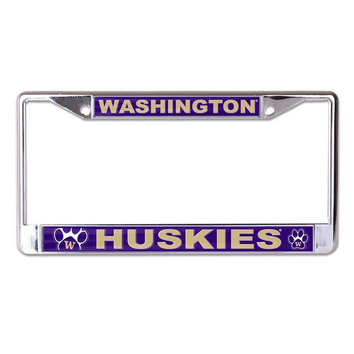 Washington Huskies Laser Chrome License Plate Frame