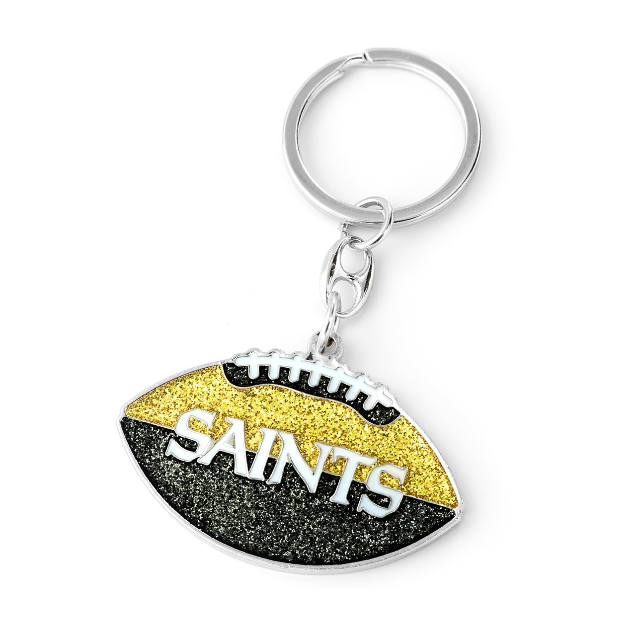 New Orleans Saints Glitter Football Keychain