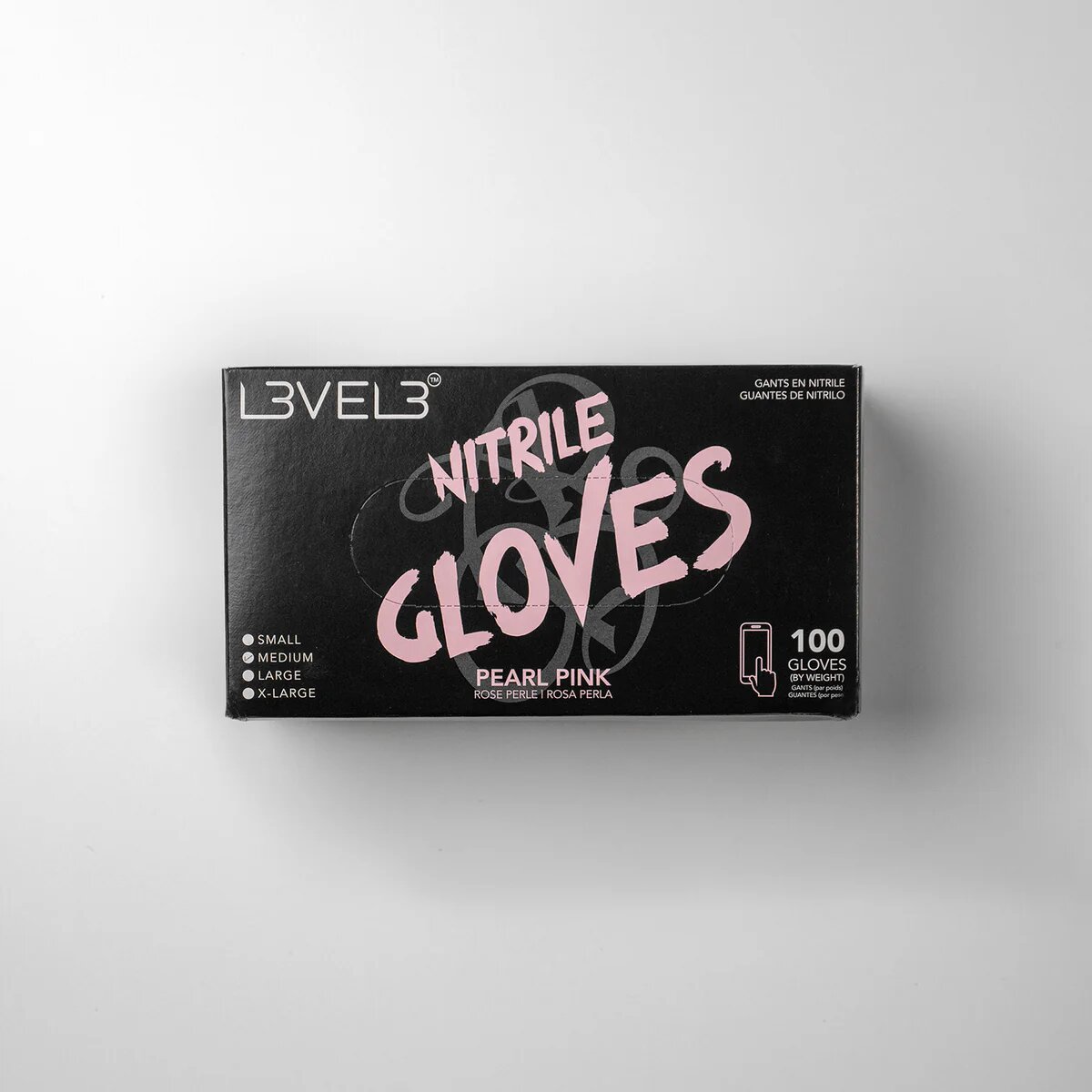 L3VEL3 Nitrile Gloves Pearl Pink 100 Pieces