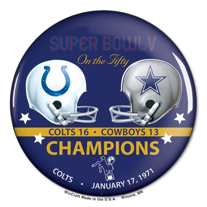Indianapolis Colts Super Bowl V Champions Button